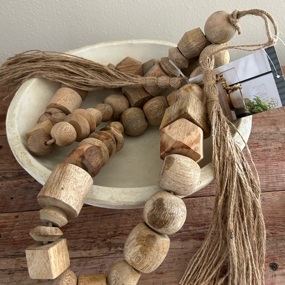 Studio Mcgee Wood Bead Garland Studio McGee Target 96” Natural